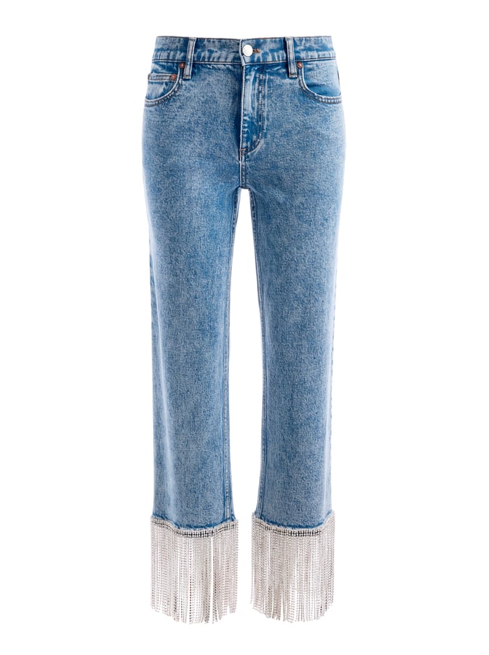 AMAZING CRYSTAL EMBELLISHED HEM JEAN - LIGHTNING BLUE image 5 - Alice And Olivia