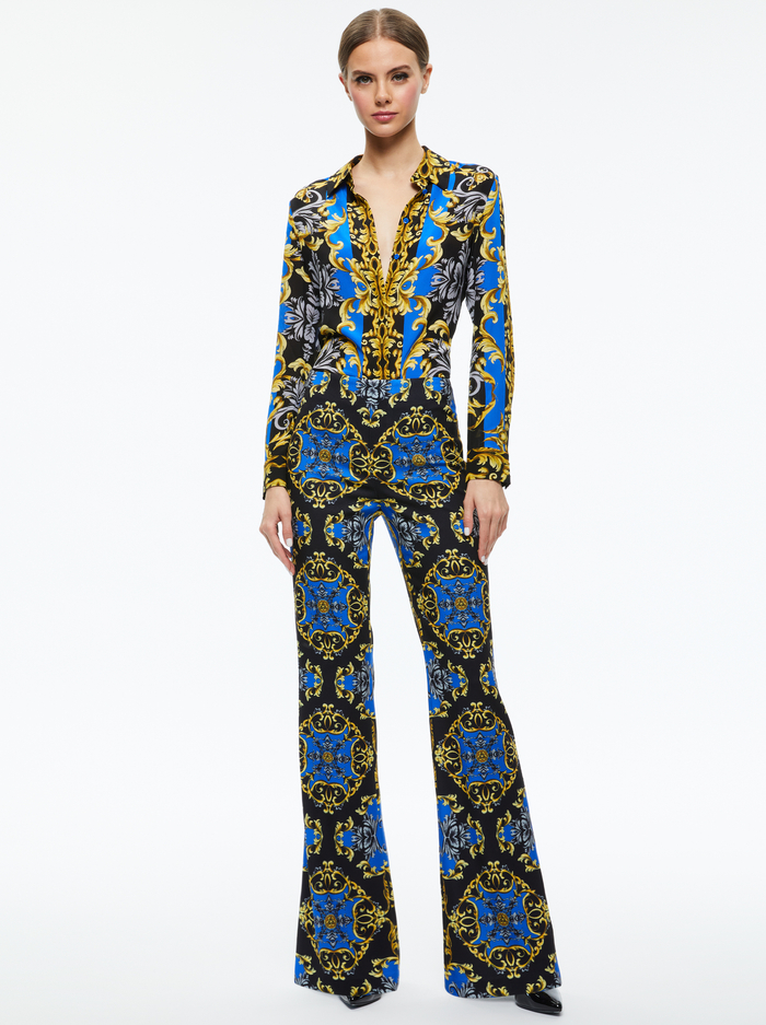 TEENY FIT FLARE BOOTCUT PANT - REGAL ROMANCE SAPPHIRE image 2 - Alice And Olivia