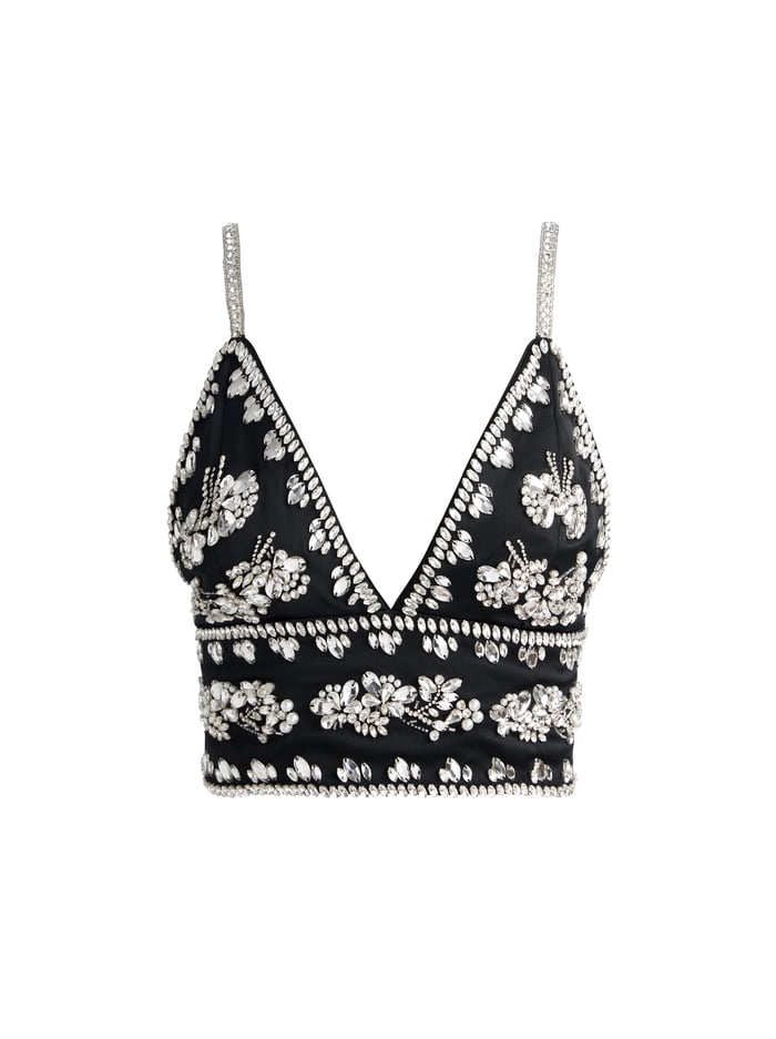 CARLI EMBELLISHED BRA TOP - BLACK image 6 - Alice And Olivia