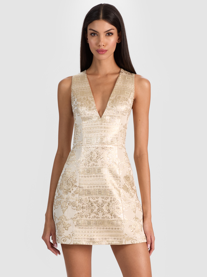 PACEY MINI DRESS - GOLD image 3 - Alice And Olivia