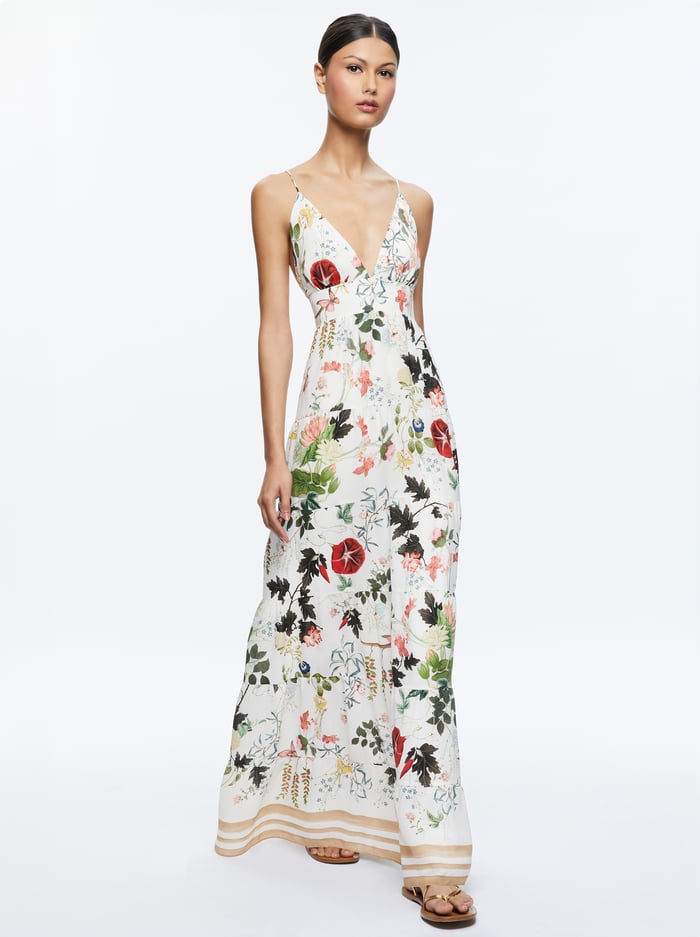 KAROLINA PANELED HALTER MAXI DRESS - BLUSH KISS VANILLA image 3 - Alice And Olivia