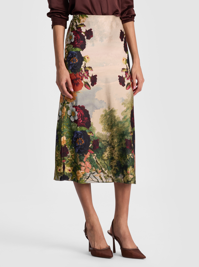MAEVE SLIP SKIRT - FORBIDDEN FOREST - Alice And Olivia