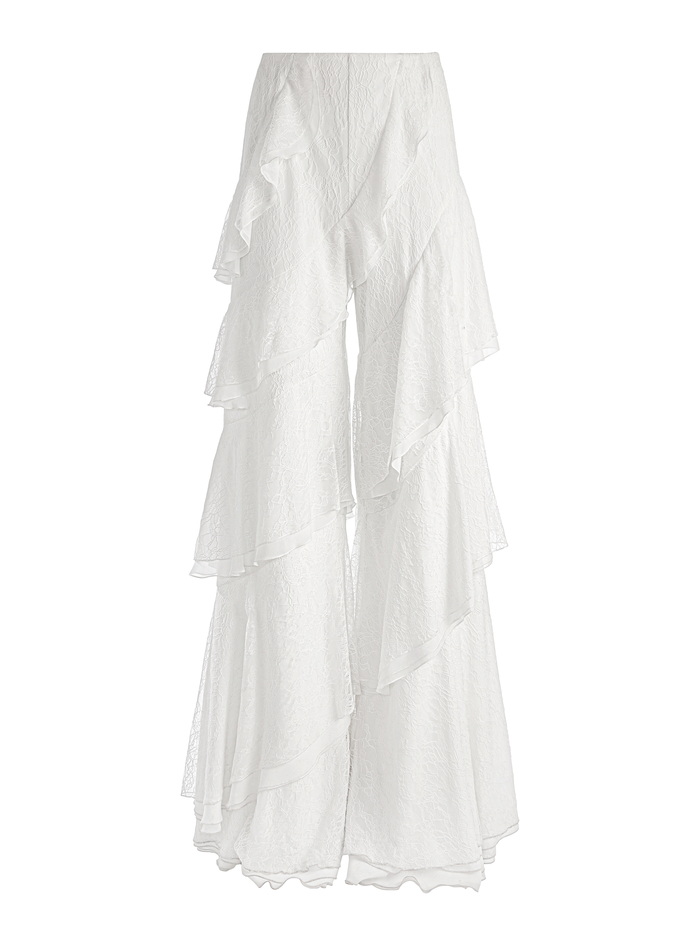 LOTUS LACE RUFFLE PANT - OFF WHITE image 5 - Alice And Olivia