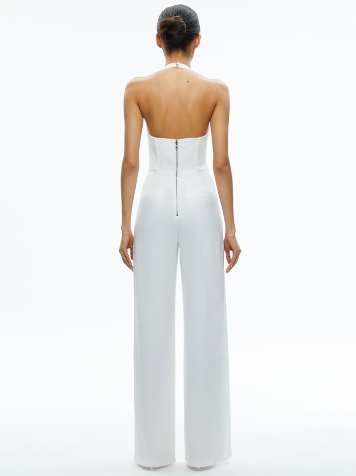 ROBIN HALTERNECK VEST JUMPSUIT - OFF WHITE image 1 - Alice And Olivia