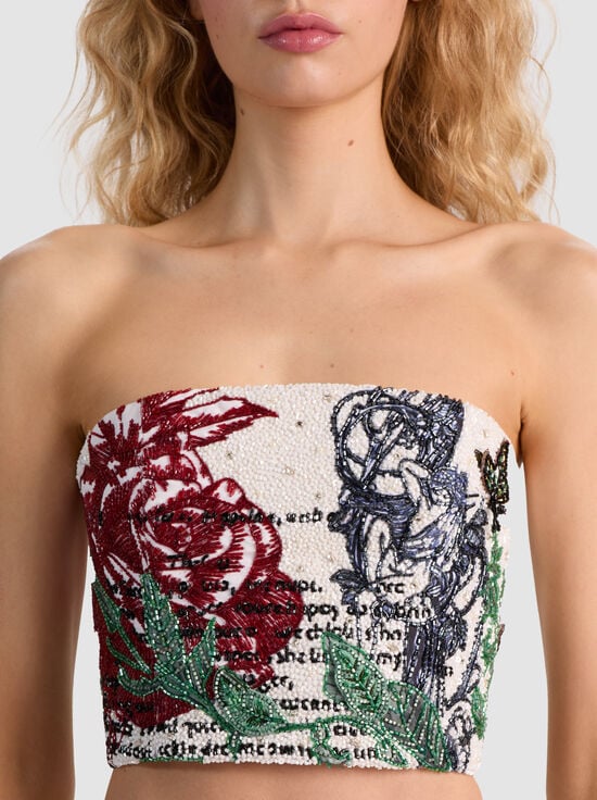 DREAMSCAPE-CERESI EMBELLISHED BANDEAU TOP