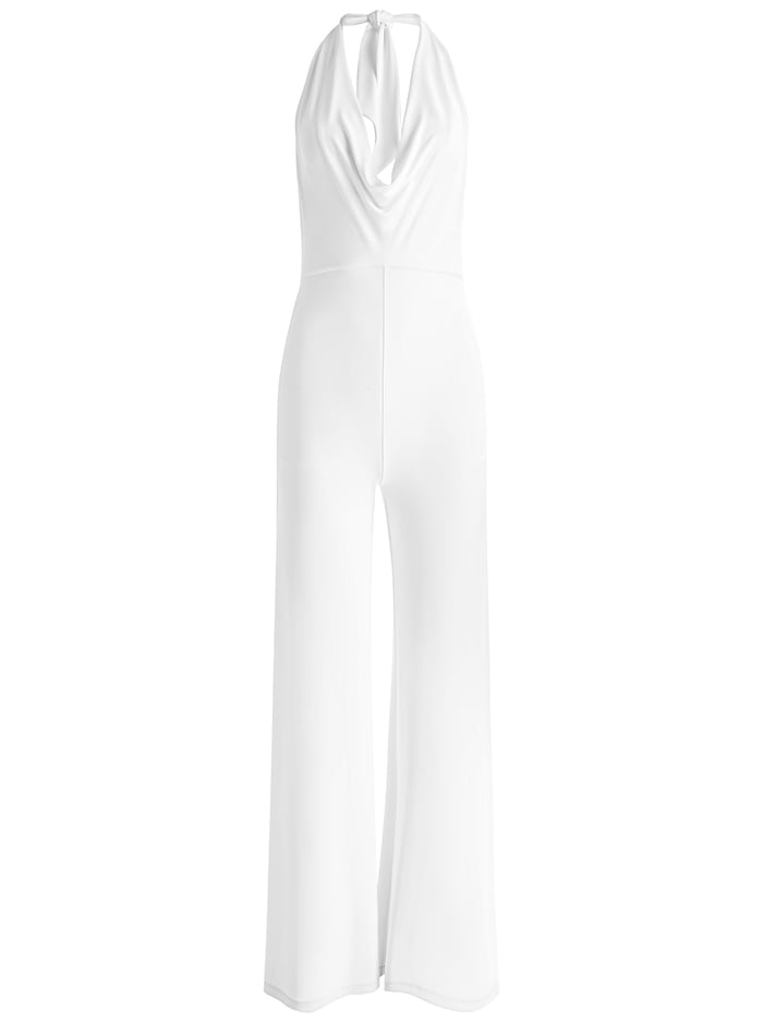 COLBY COWL NECK OPEN BACK JUMPSUIT - OFF WHITE image 5 - Alice And Olivia