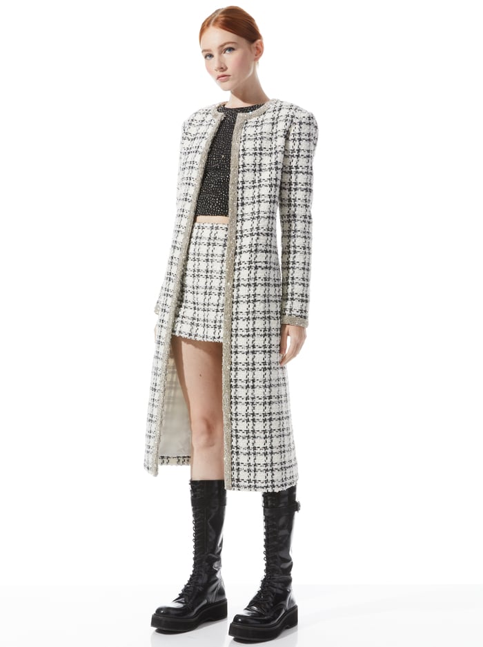 TULSI MAXI JACKET - OFF WHITE/BLACK image 2 - Alice And Olivia
