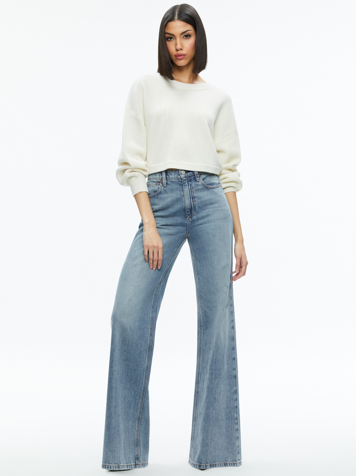 POSEY CREWNECK SWEATER - ECRU image 4 - Alice And Olivia