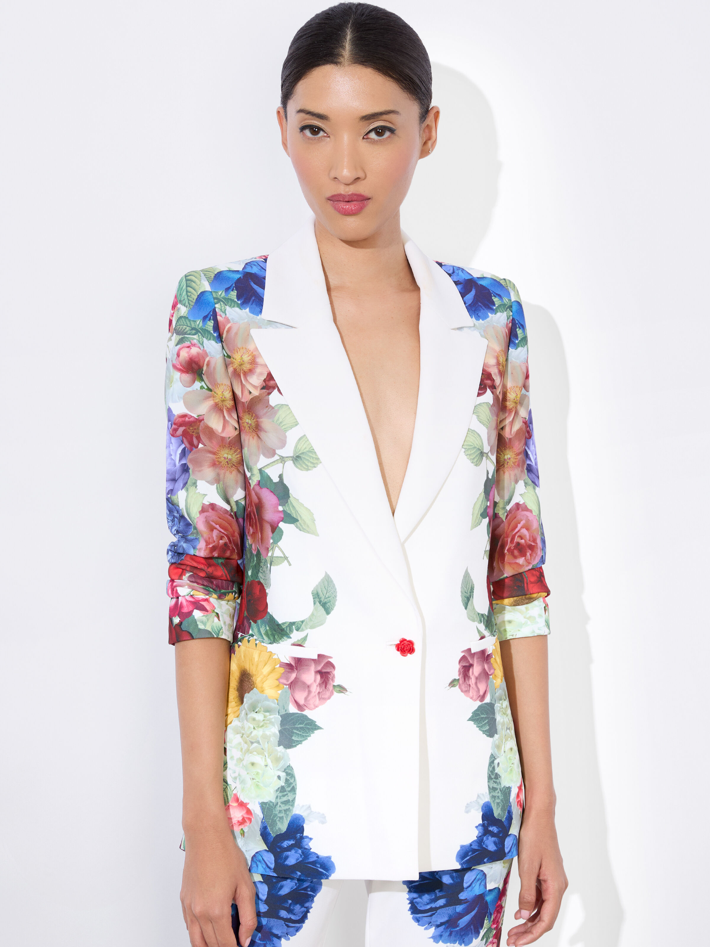 Denny Boyfriend Blazer In Garden Brunch Off White | Alice +