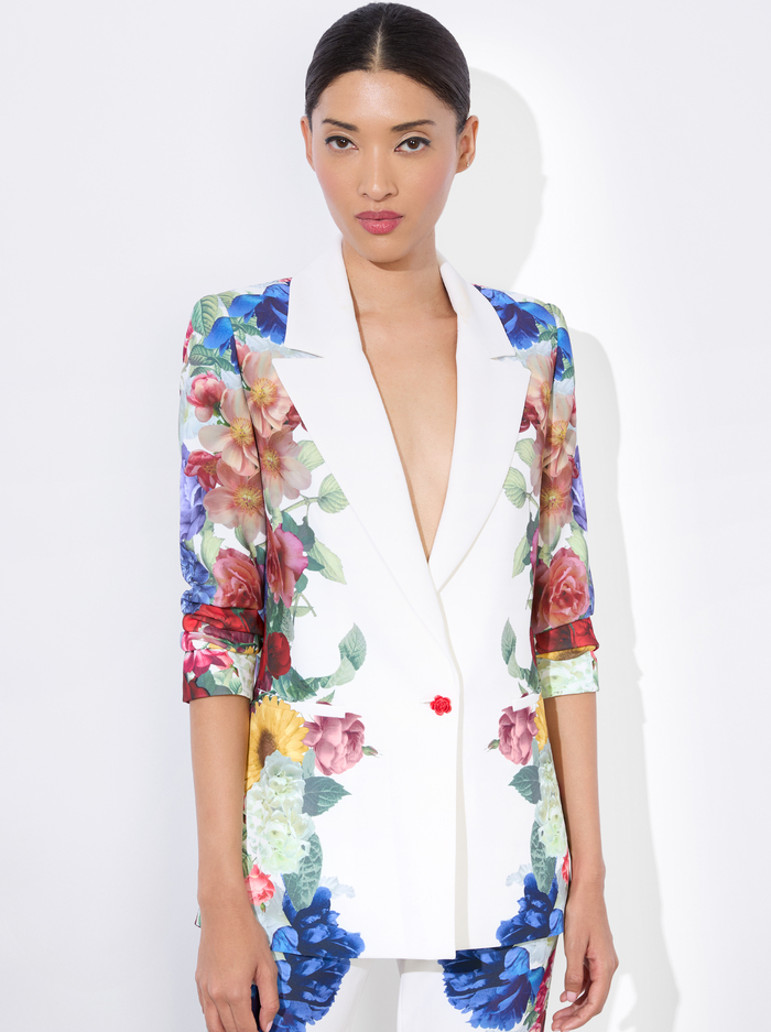 DENNY BOYFRIEND BLAZER - GARDEN BRUNCH OFF WHITE - Alice And Olivia