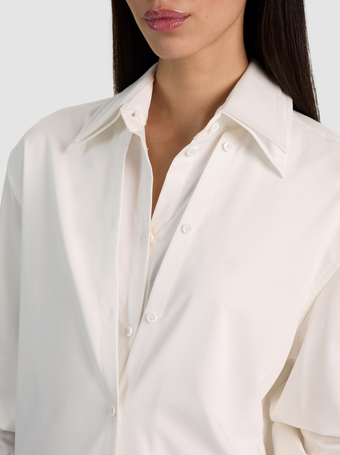AIMEE DOUBLE LAYER BUTTON DOWN - OFF WHITE image 3 - ALICE + OLIVIA