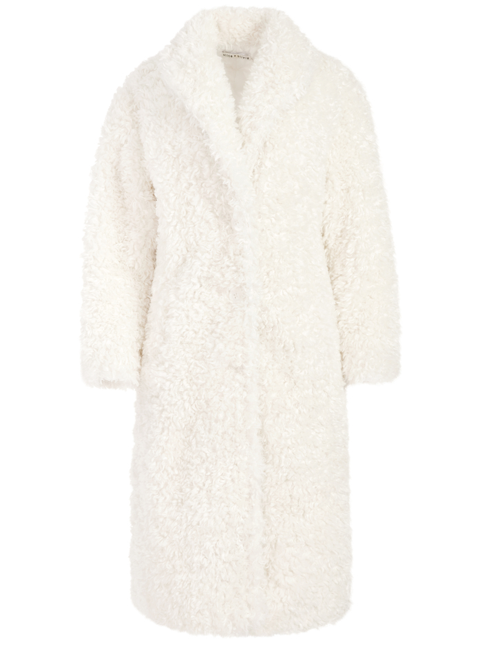 TEDDY NOTCH COLLAR COAT - OFF WHITE image 5 - ALICE + OLIVIA