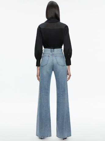 BLACK-TRUDY CROPPED BUTTON DOWN