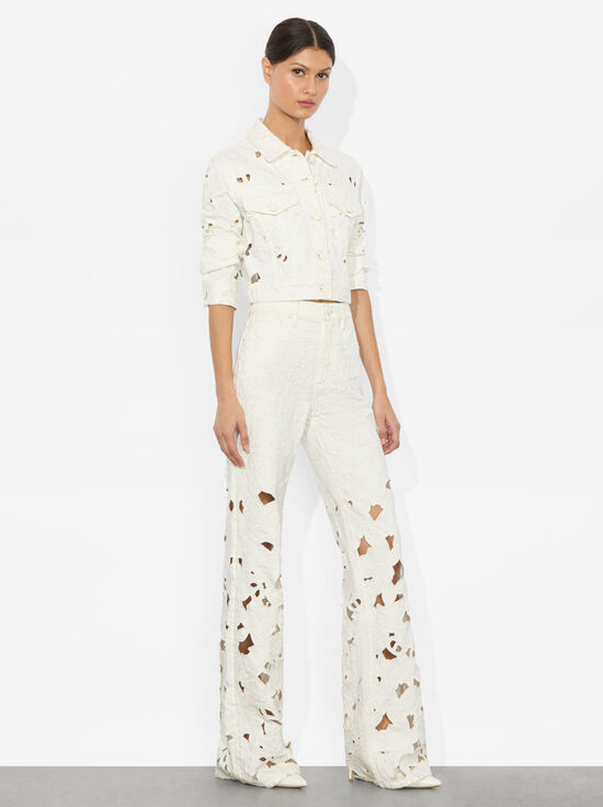 OFF WHITE-CHLOE EYELET DENIM JACKET