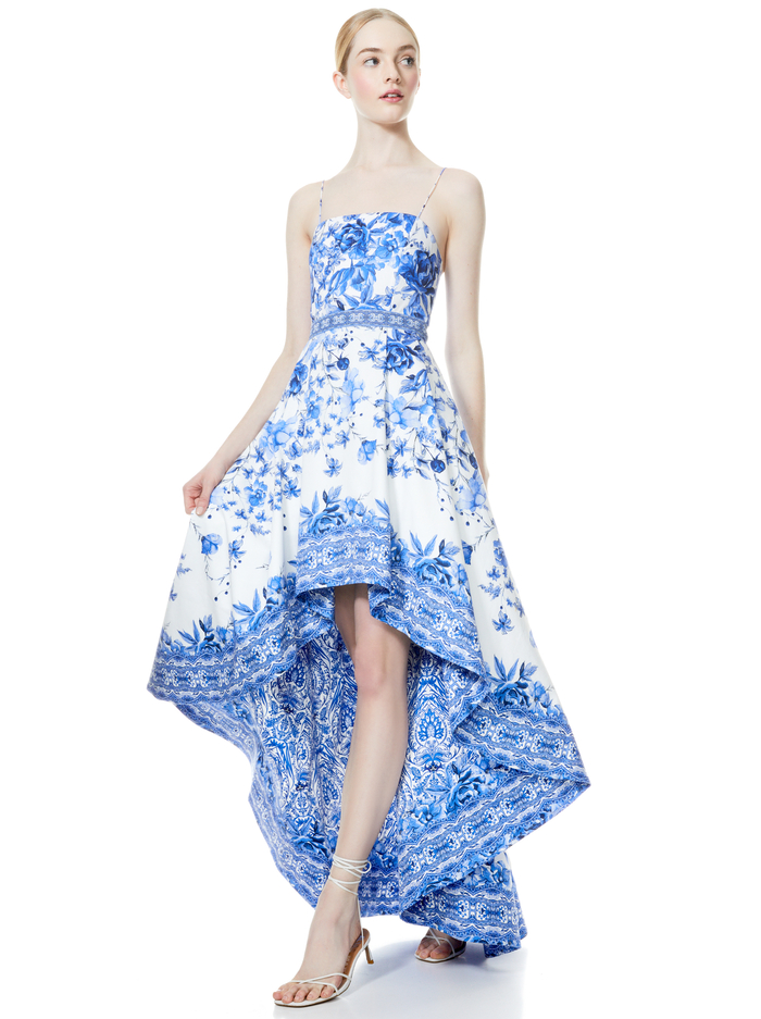 FLORENCE HIGH LOW GOWN - FORGET ME NOT MULTI image 3 - Alice And Olivia