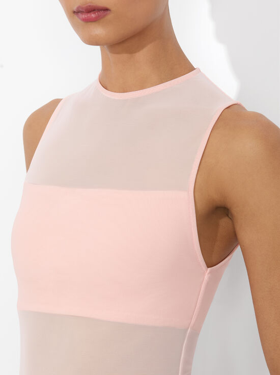 PINK BLOOM-BANDEAU SLEEVELESS BODYSUIT