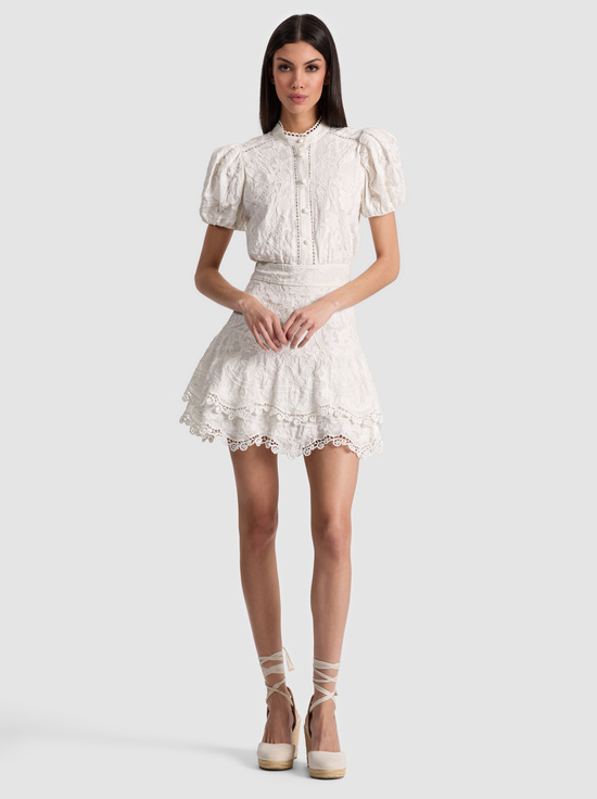 OFF WHITE-LORYN EMBROIDERED SHIRT DRESS