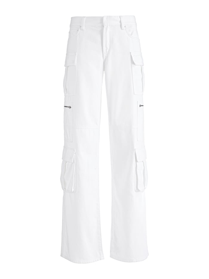 Cay Baggy Cargo Jeans In White | Alice And Olivia