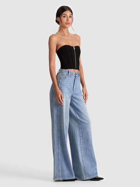 BLACK-TASHA ZIP FRONT CORSET