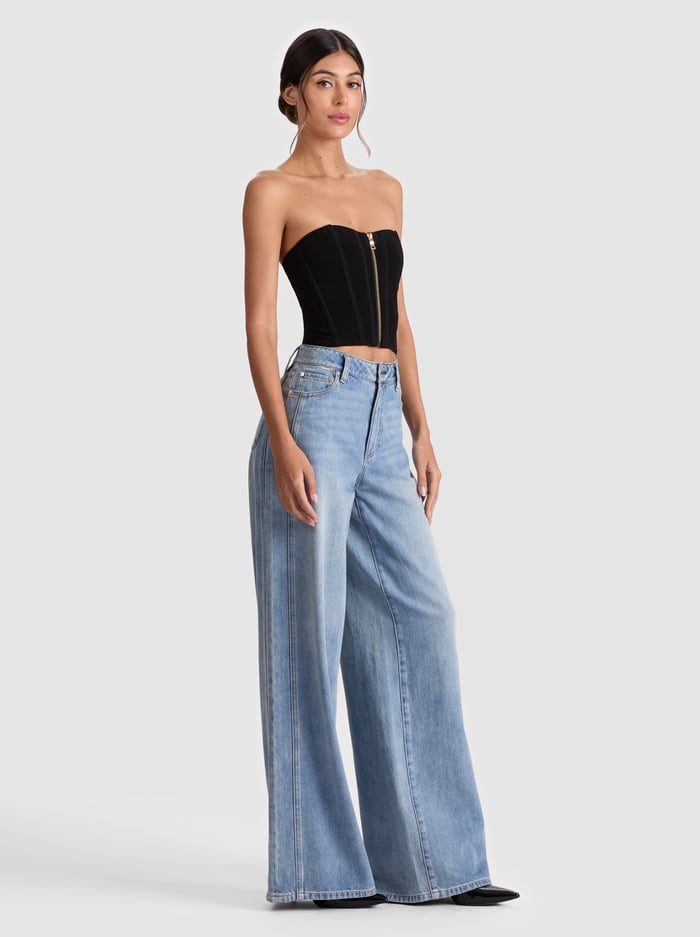TASHA ZIP FRONT CORSET - BLACK image 4 - Alice And Olivia
