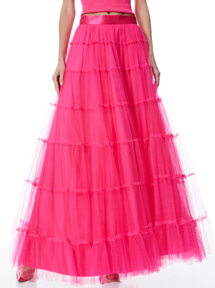 DARCY TULLE MAXI SKIRT - CANDY - Alice And Olivia