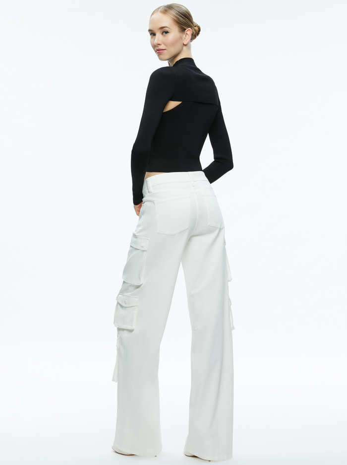 OLYMPIA MID RISE BAGGY CARGO PANTS - OFF WHITE image 1 - Alice And Olivia
