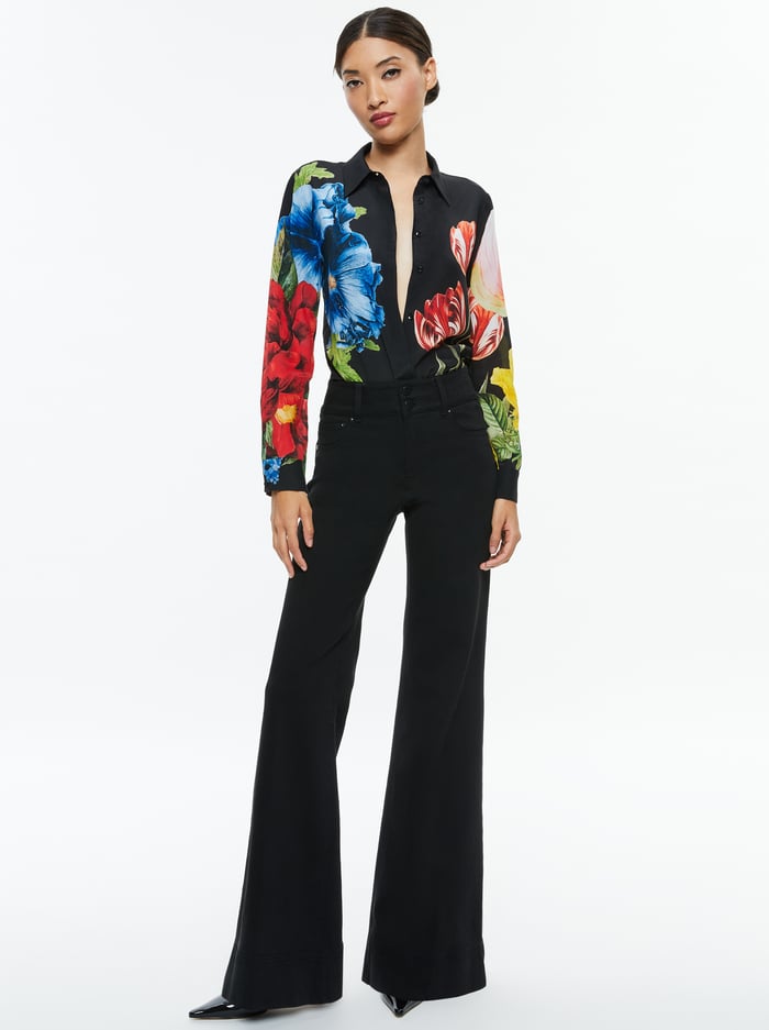 WILLA SILK BLOUSE - LE PARISIEN BLACK image 4 - Alice And Olivia