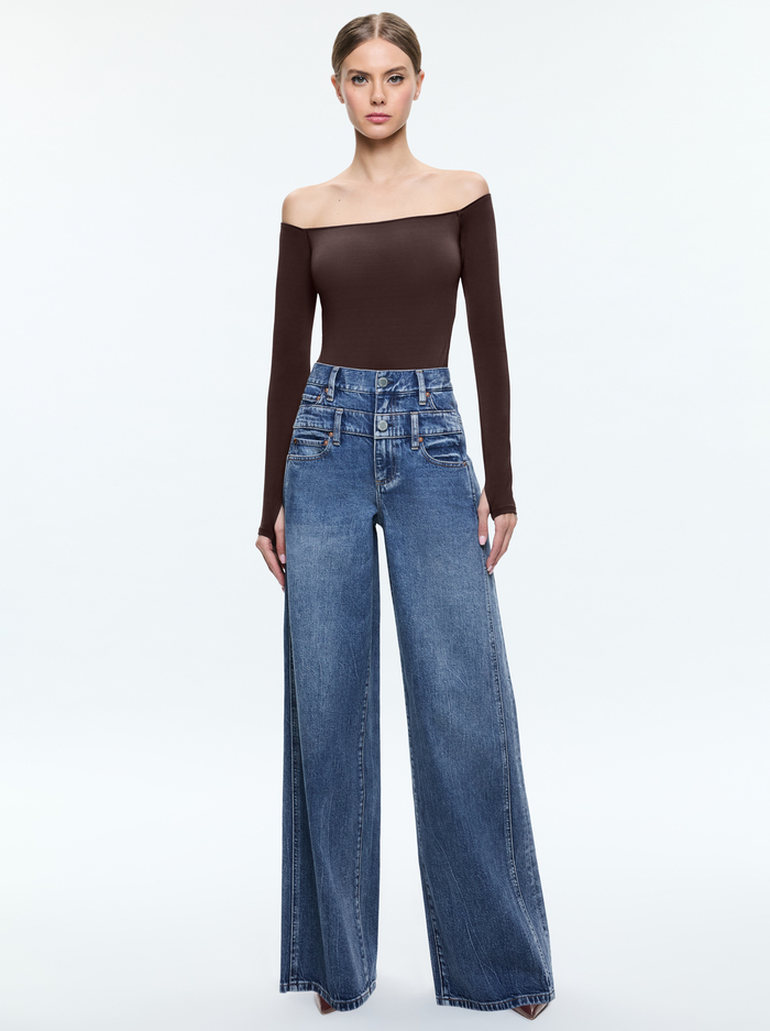 ANNA BODYSUIT - ESPRESSO image 1 - Alice And Olivia