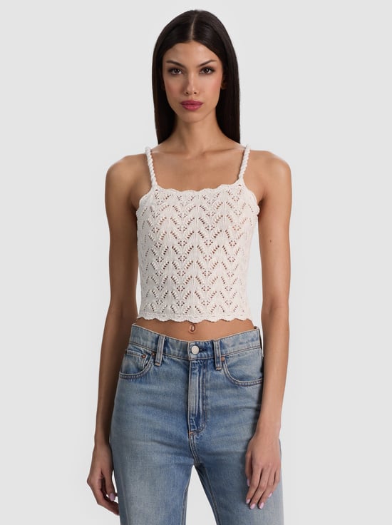 SOFT WHITE-SID CROCHET TANK
