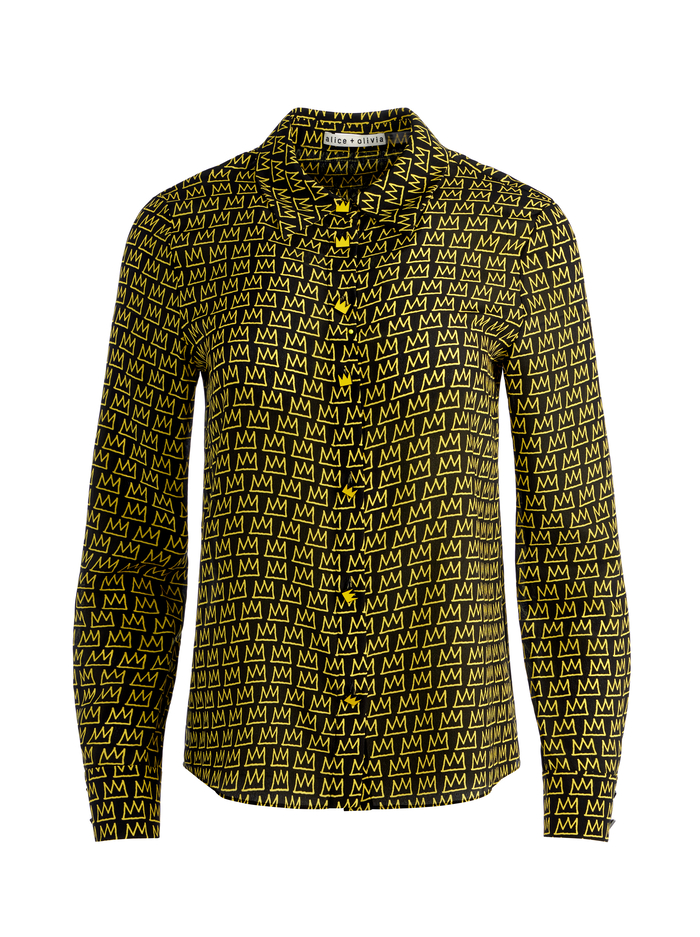 A+O X BASQUIAT WILLA PLACKET TOP - KING PLEASURE image 5 - Alice And Olivia