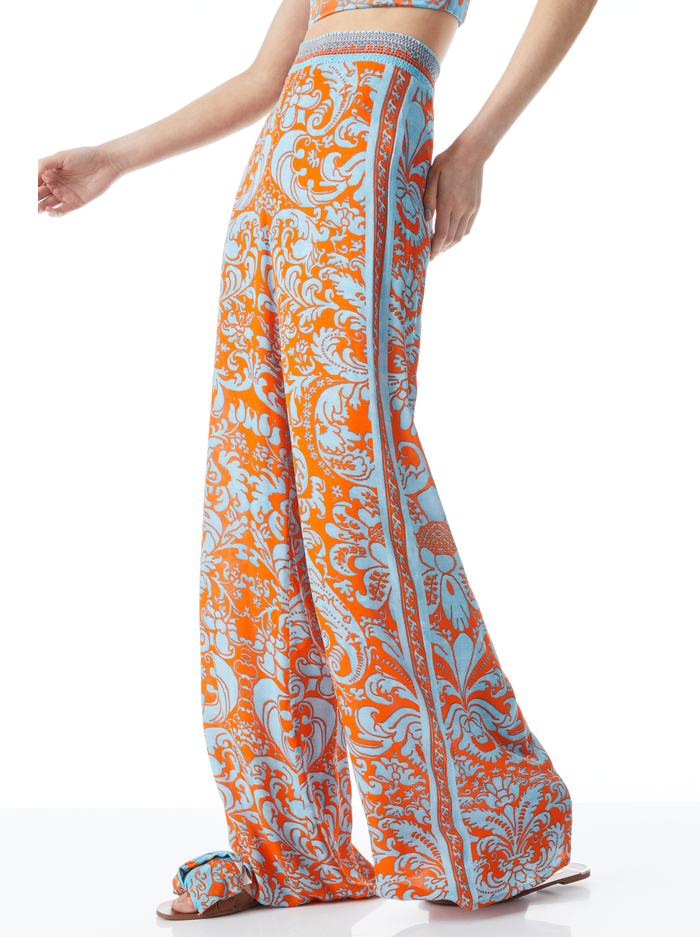 ATHENA SMOCKED WAISTBAND WIDE LEG PANT - FOREVER YOURS SIENNA - Alice And Olivia