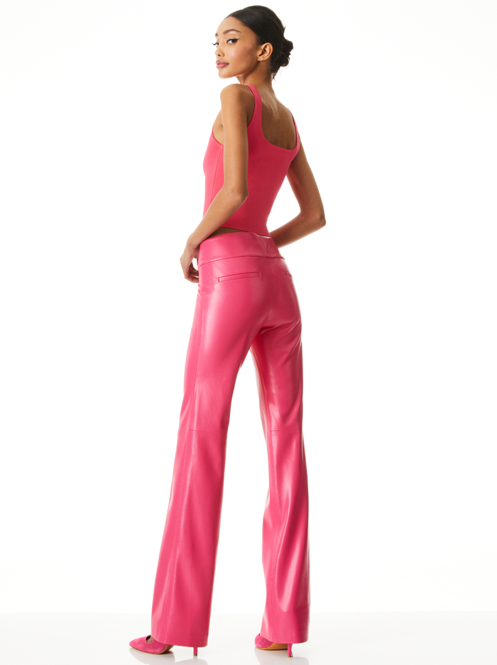 Olivia Vegan Leather Bootcut Pant In Wild Pink | Alice And Olivia