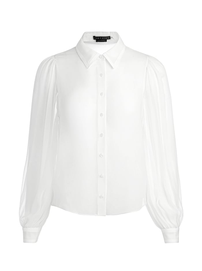 ROANNE SHEER BLOUSE - OFF WHITE image 5 - Alice And Olivia