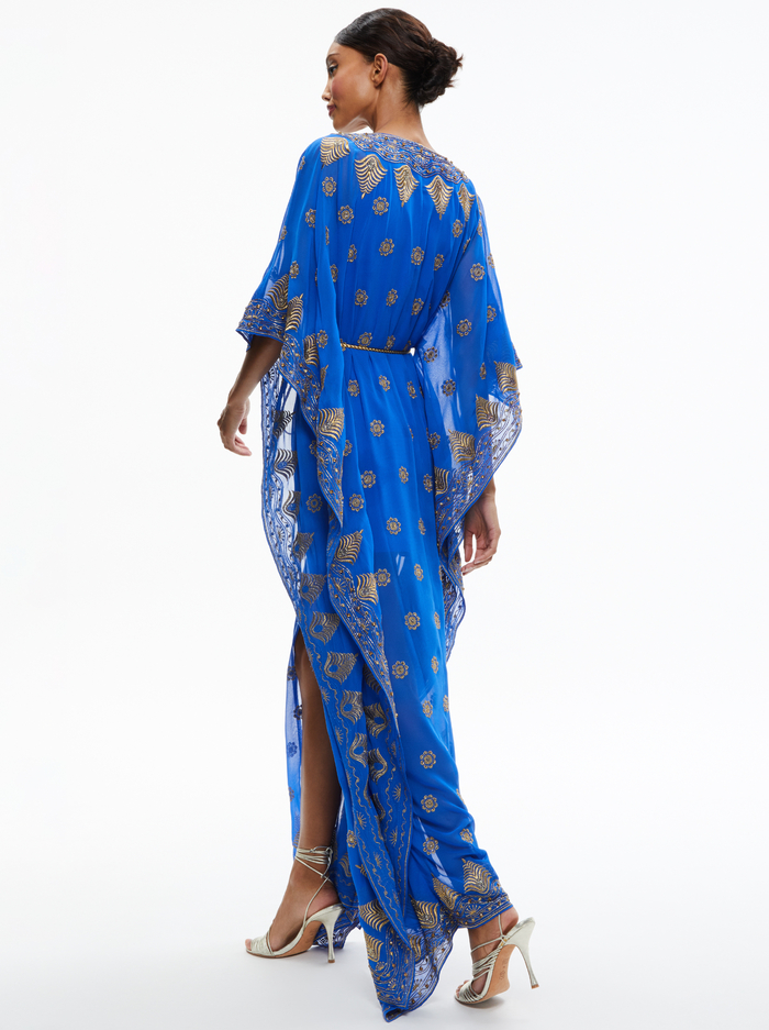 MARVA BRAID BELT MAXI KAFTAN - SAPPHIRE/GOLD image 1 - ALICE + OLIVIA