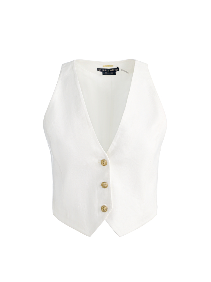 DONNA LINEN VEST - OFF WHITE image 5 - ALICE + OLIVIA