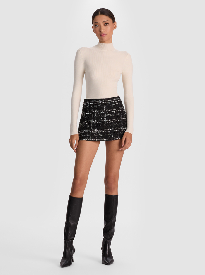 ROBERTA RIBBED TURTLENECK - ECRU image 1 - Alice And Olivia