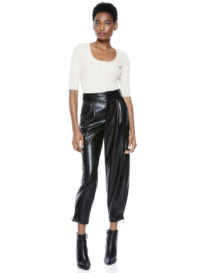 MINDY BUTTON FRONT TEE - NUDE image 1 - Alice And Olivia