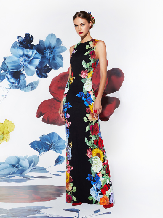 GARDEN BRUNCH BLACK-DELORA OPEN BACK MAXI DRESS
