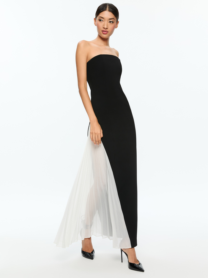 RETHA MAXI DRESS - BLACK/OFF WHITE image 4 - Alice And Olivia