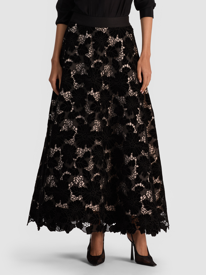 LORENA LACE MAXI SKIRT - BLACK - Alice And Olivia