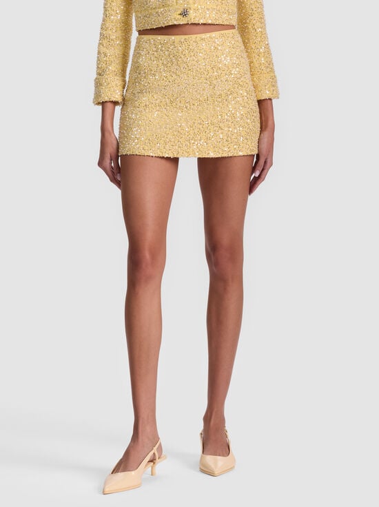 BUTTER-ECENIA EMBELLISHED TWEED MINI SKIRT
