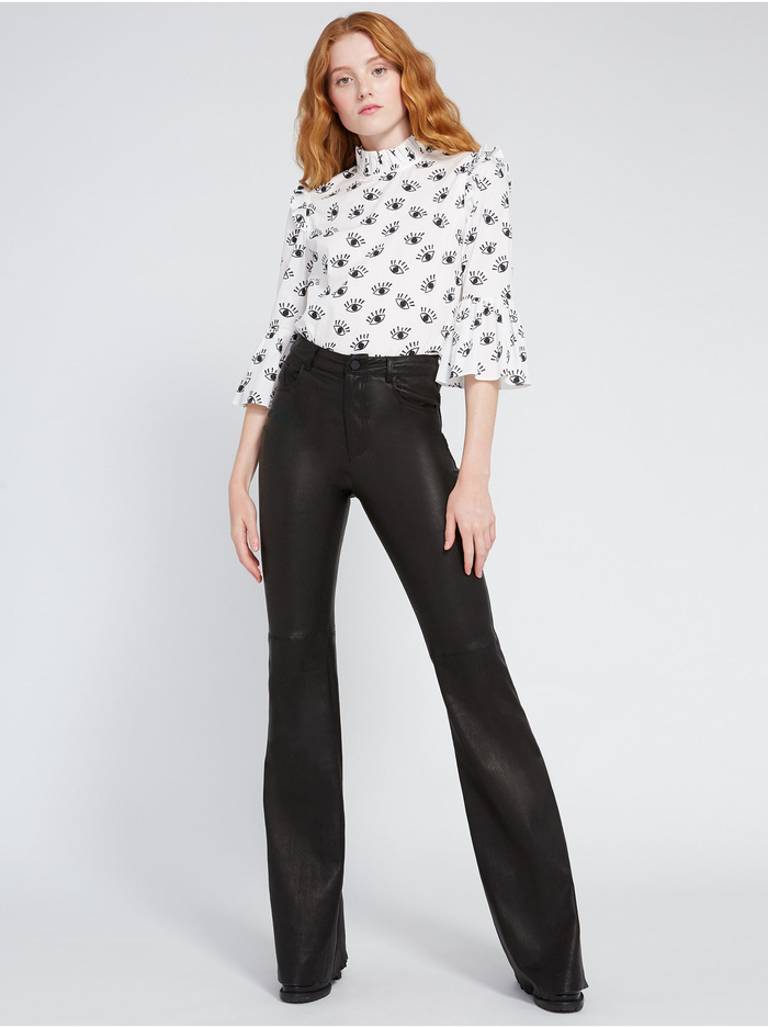 BRENT LEATHER BELL PANT - BLACK image 6 - Alice And Olivia