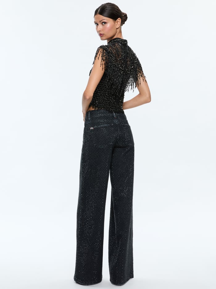 PRIA EMBELLISHED TOP - BLACK image 3 - Alice And Olivia