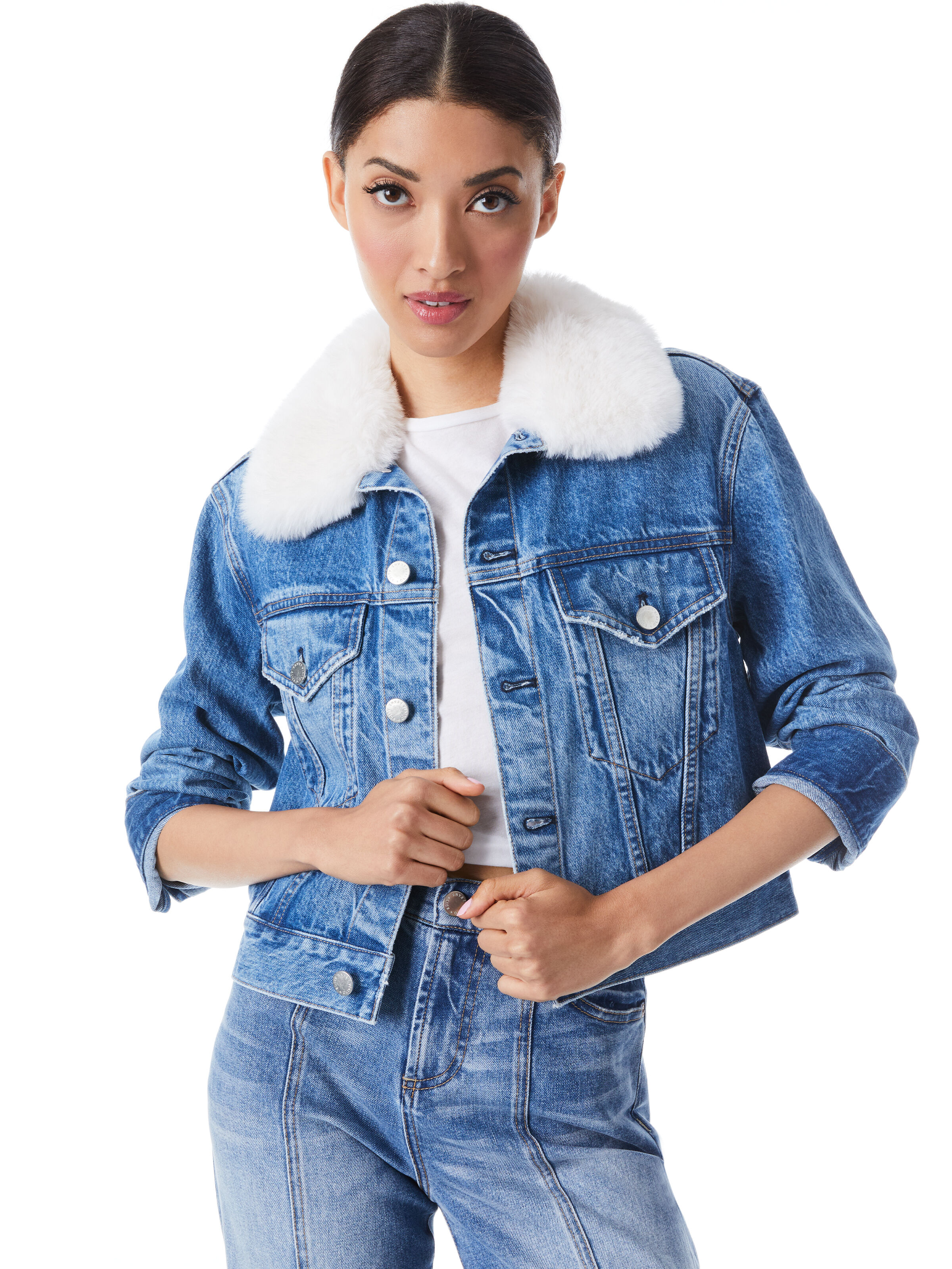 Buy online Fur Embellished Denim Jacket from jackets and blazers and coats  for Women by Showoff for 1099 at 63 off  2023 Limeroadcom