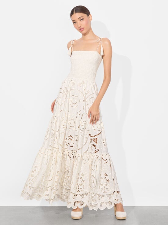 OFF WHITE-MARNA TIERED MAXI DRESS