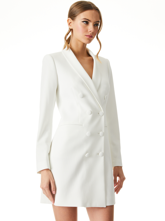 KYRIE TUXEDO DRESS - OFF WHITE image 2 - Alice And Olivia