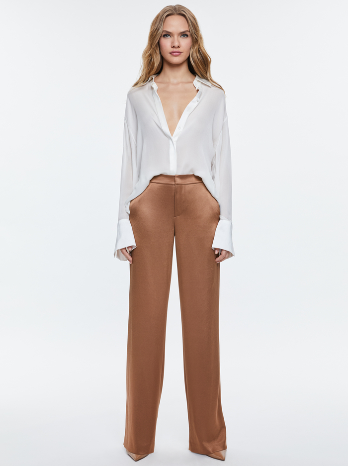 CALVIN TROUSER - CAMEL image 4 - Alice And Olivia