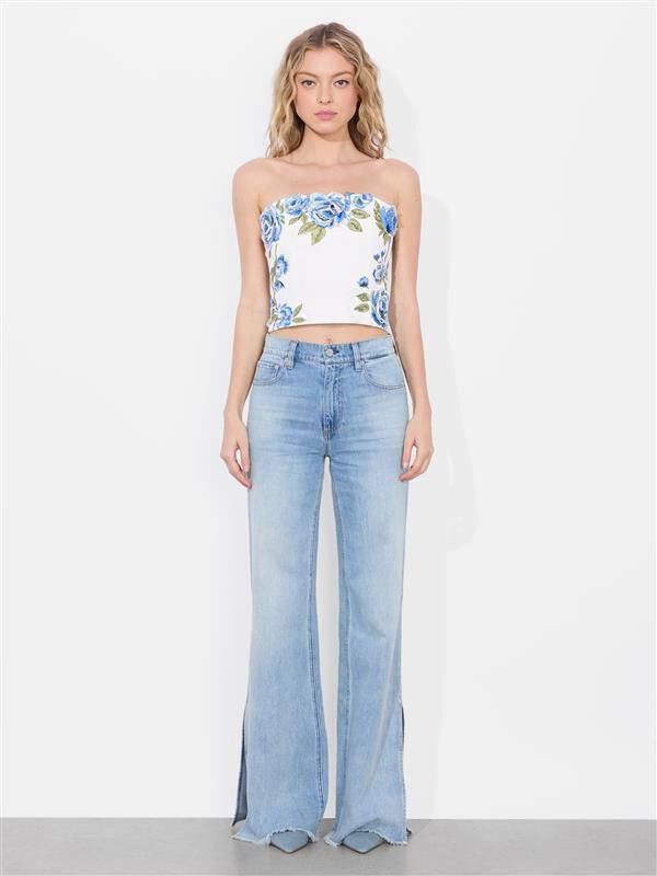 Olivia Vegan Pant In Bright Ruby | Alice + Olivia