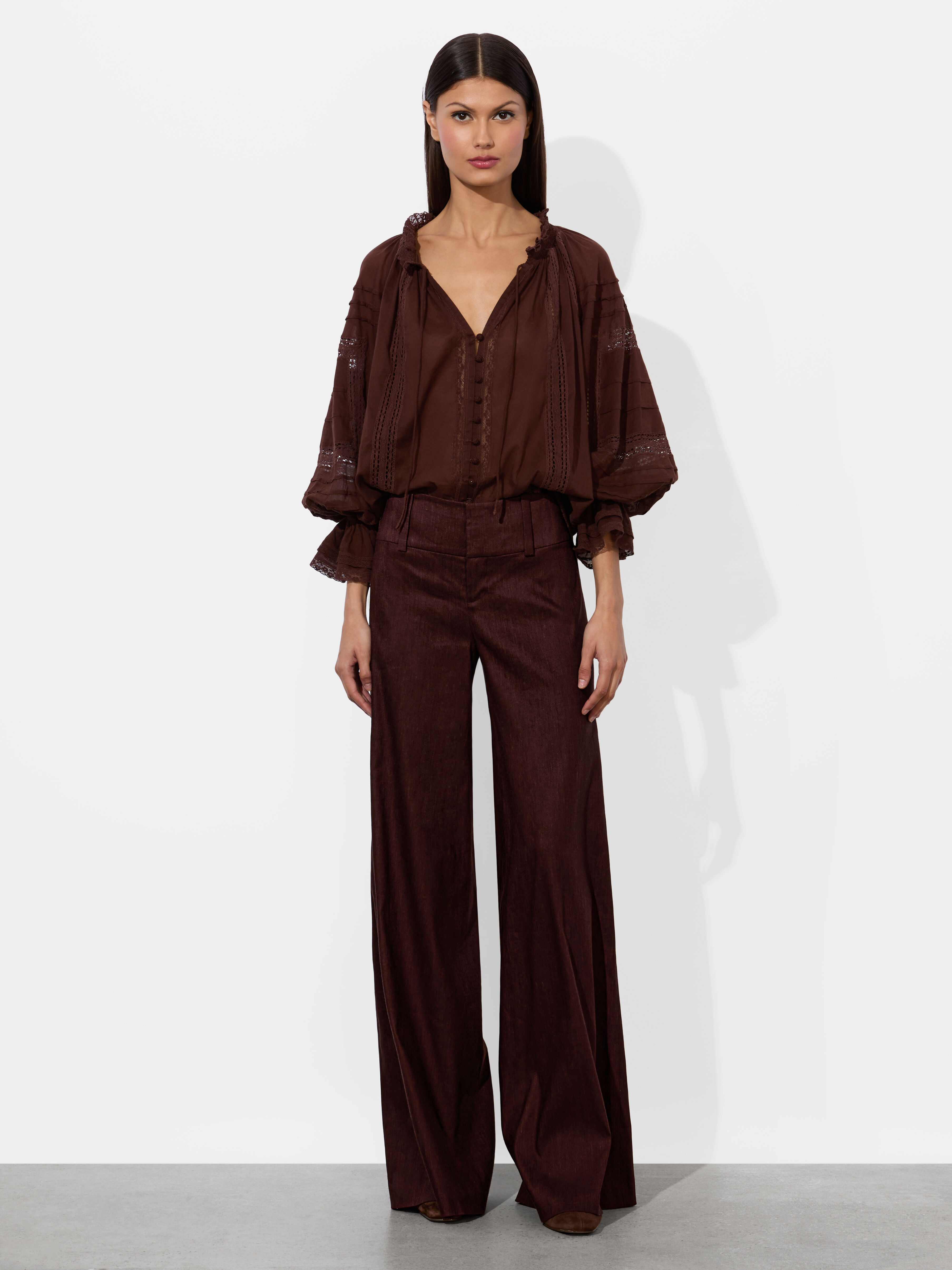 apolina × misha & puff Josephine Blouse Josephine Blouse In Mocha | Alice + Olivia