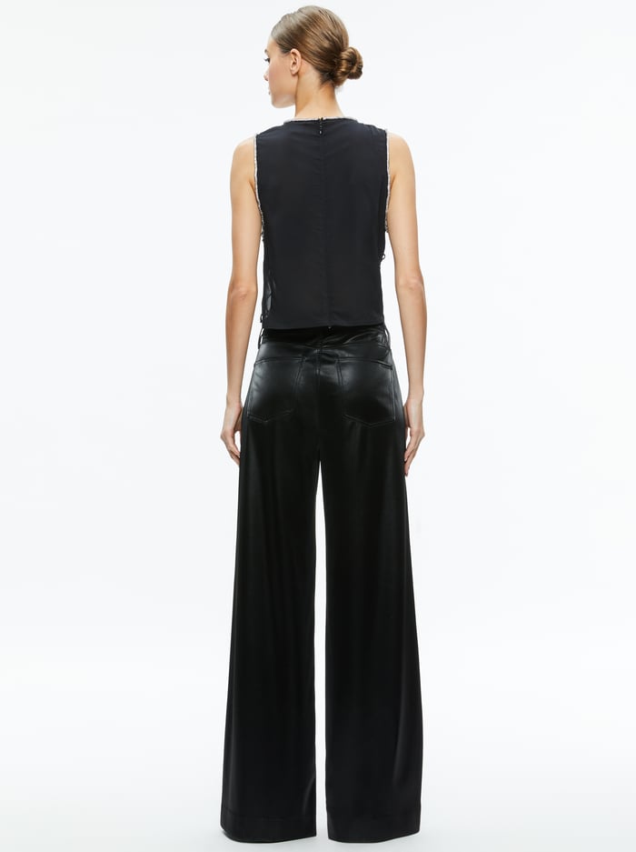 AMAL EMBELLISHED TANK WITH BANDEAU - BLACK/CLEAR image 1 - Alice And Olivia